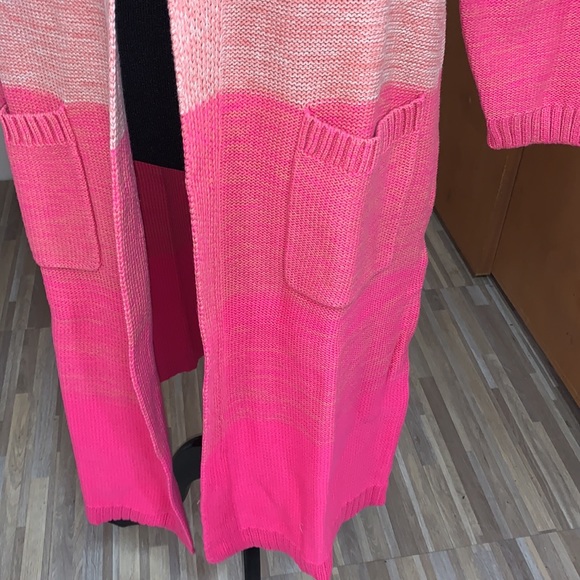 TORRID pink ombré striped slouchy duster sweater - Picture 7 of 8